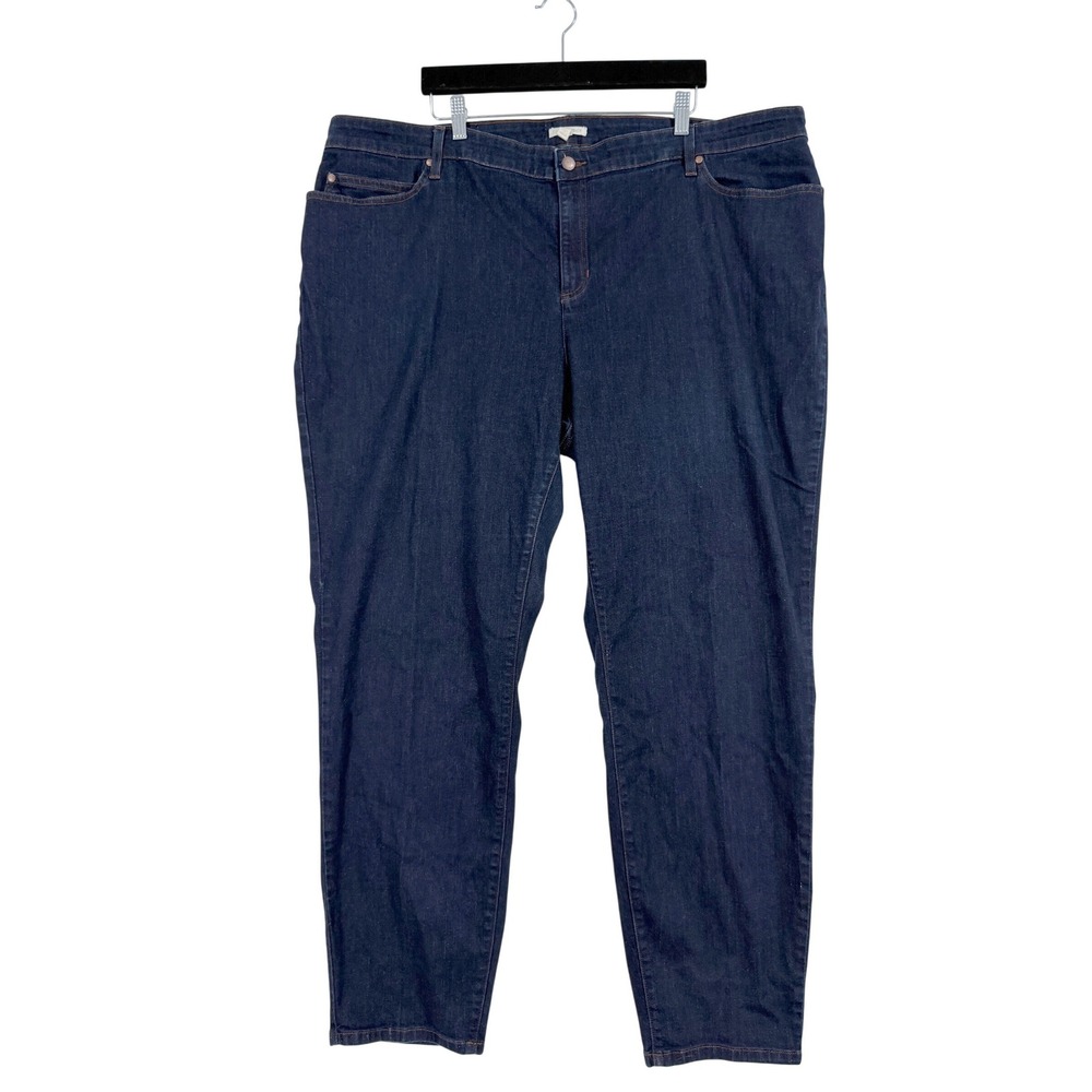 Eileen Fisher Jeans Woman 24W Blue Dark Wash Organic Cotton Stretch Ankle